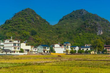 Yangshuo kırsalında, Yulong Nehri Vadisi 'nde, Guilin, Guangxi, Çin