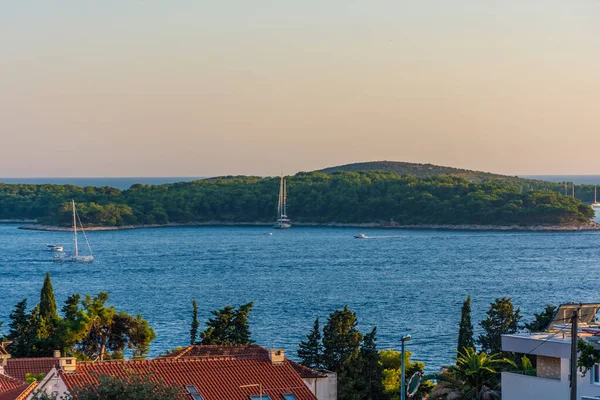 Vista Las Islas Pakleni Desde Hvar Atardecer Croacia — Foto de Stock