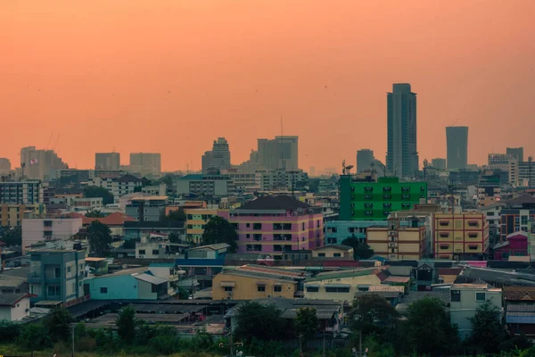 Bangkok Tajlandia Stycznia 2020 Zachód Słońca Nad Panoramą Bangkoku — Zdjęcie stockowe