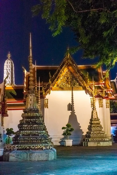 Wielka Świątynia Wat Pho Nocą Bangkok Tajlandia — Zdjęcie stockowe