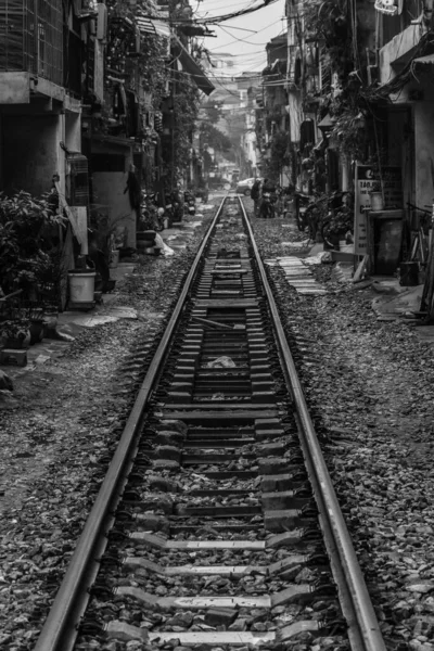 Hanoi Vietnam Janvier 2020 Rue Train Hanoi — Photo