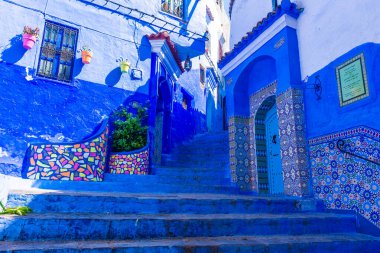 Şef Chaouen 'in mavi sokakları, Fas