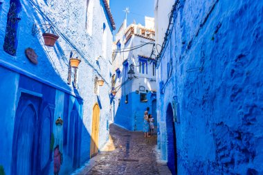 Şef Chaouen 'in mavi sokakları, Fas