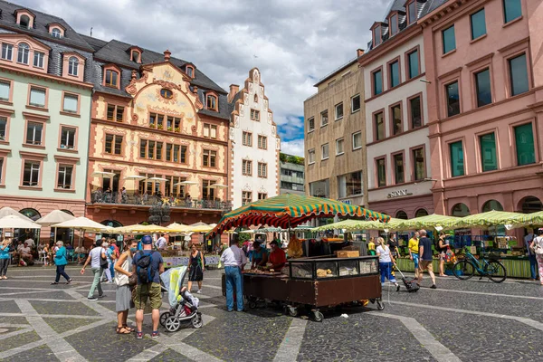 Mainz Alemania Julio 2020 Hermosa Plaza Del Mercado —  Fotos de Stock