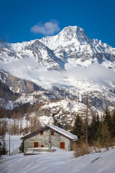 Sneeuwlandschap Pian Della Mussa Mountain Pidmont Italië — Stockfoto