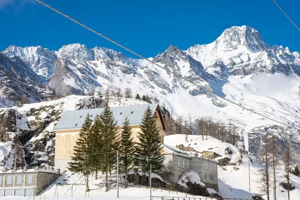 Sneeuwlandschap Pian Della Mussa Mountain Pidmont Italië — Stockfoto