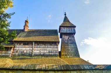 Side view of the wooden church of Sanok, Poland