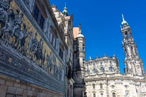 Dresden Almany Hazi Ran 2020 Tarihi Merkezde Boyanmış Duvar — Stok fotoğraf