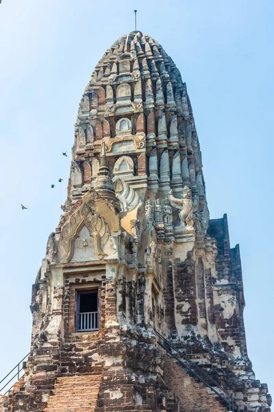 Alter Turm Eines Tempels Ayutthaya Thailand — Stockfoto