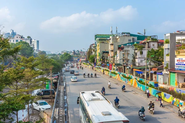 Hanoi Vietnam Gennaio 2020 Traffico Nella Strada Hanoi — Foto Stock