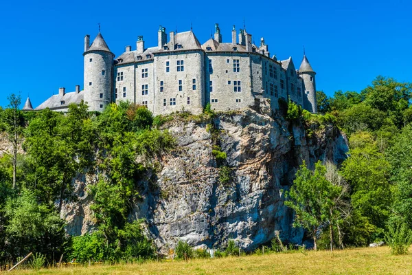 Castle Walzin Built Rock River Belgium — Stock Photo, Image