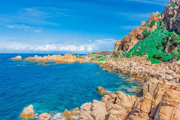 Aguas Cristalinas Playa Cossi Cerdeña Italia — Foto de Stock