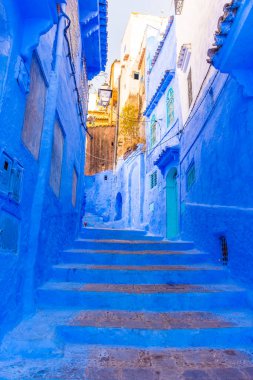 Şef Chaouen 'in mavi sokakları, Fas