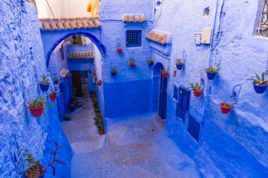 Şef Chaouen 'in mavi sokakları, Fas