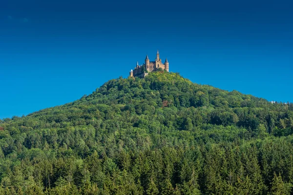 Luchtfoto Van Het Beroemde Kasteel Hohenzollern Voorouderlijke Zetel Van Het — Stockfoto