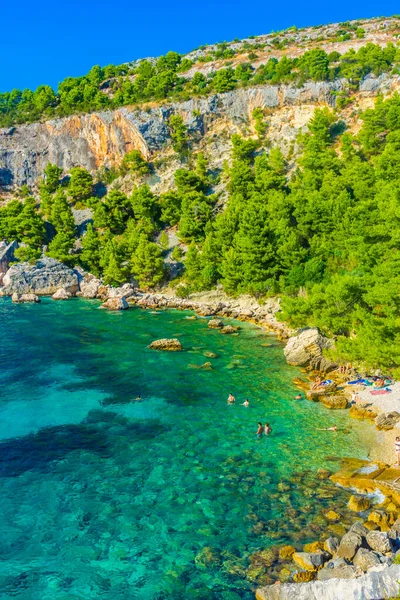 Bautiful Beach Malo Zarace Hvar Island Horvátország — Stock Fotó