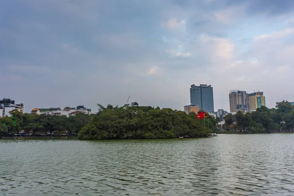 Hanoi Vietnam Janeiro 2020 Lago Hoan Kiem Lago Espada Devolvida — Fotografia de Stock