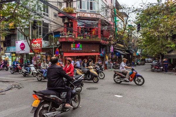 Hanoi Vietnam Gennaio 2020 Ingorgo Tante Moto Sulle Strade Del — Foto Stock