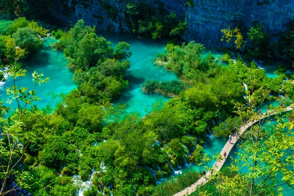 Gyönyörű Légi Táj Plitvicei Tavak Horvátország — Stock Fotó