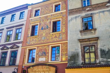 LUBLİN, POLAND, 25 AĞUSTOS 2018: Şehir merkezinde mimarlık