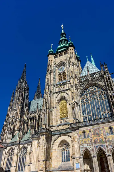 Increíble Catedral San Vito Praga Con Cielo Azul República Checa — Foto de Stock