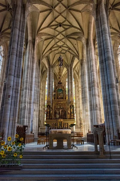 Dinkelsbuhl Niemcy Lipiec 2020 Wnętrze Katedry — Zdjęcie stockowe