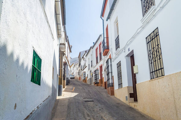 OLVERA, SPAIN, 24 JULY 2016: White street of Olvera, one of the