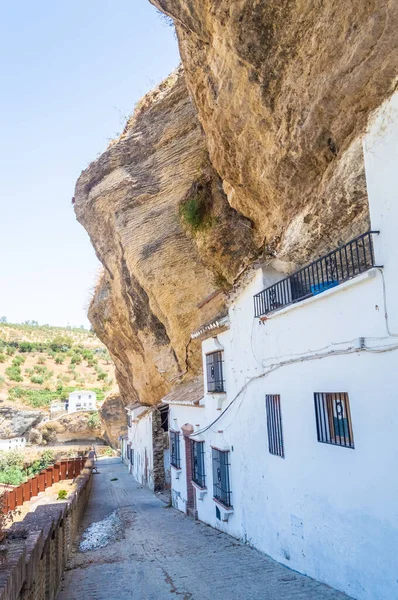 Street and habitation under the rocks of Setenil de las Bodegas,