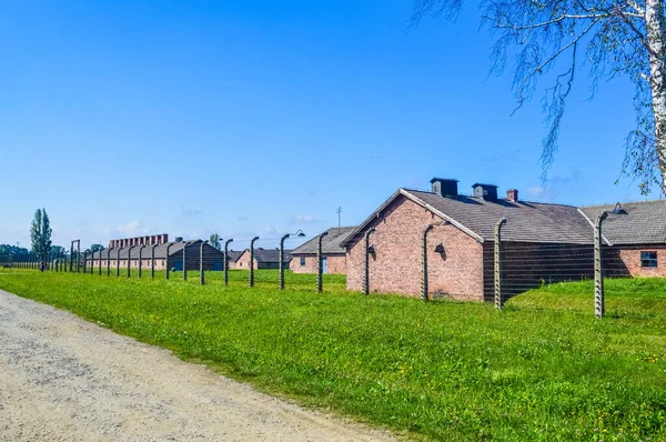Auschwitz Polsko Června 2018 Drátové Ploty Birkenau — Stock fotografie