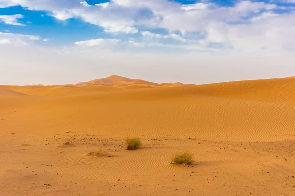 Piękny Krajobraz Wydm Saharze Merzouga Maroko — Zdjęcie stockowe