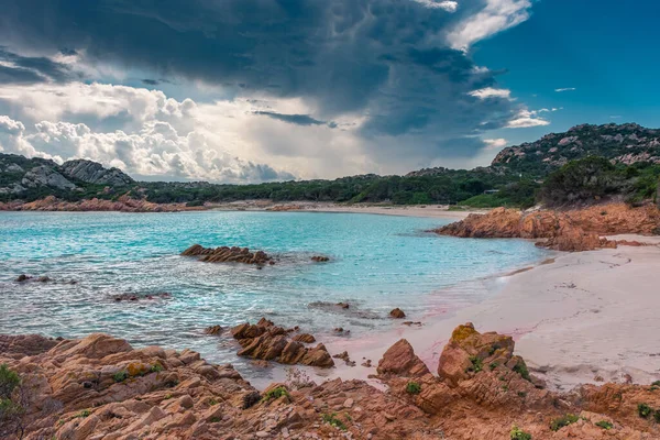 Дивовижний Пляж Рожевого Піску Острові Буделлі Архіпелаг Маддалена Сардинія Італія — стокове фото