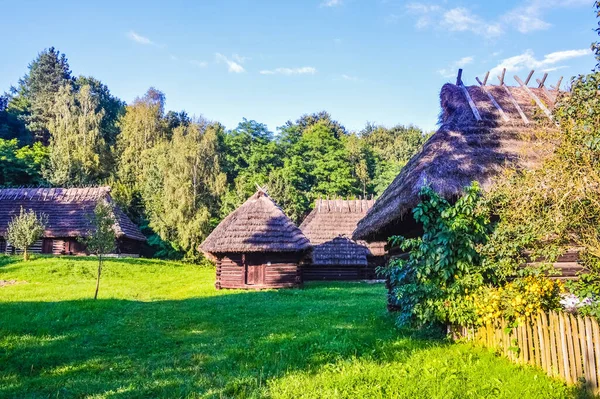 Vecchi Edifici Legno Del Museo All Aperto Skansen Polonia — Foto Stock