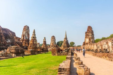 AYUTTHAYA, THAILAND, 12 HAZİRAN 2020: Ayutthaya Tapınakları