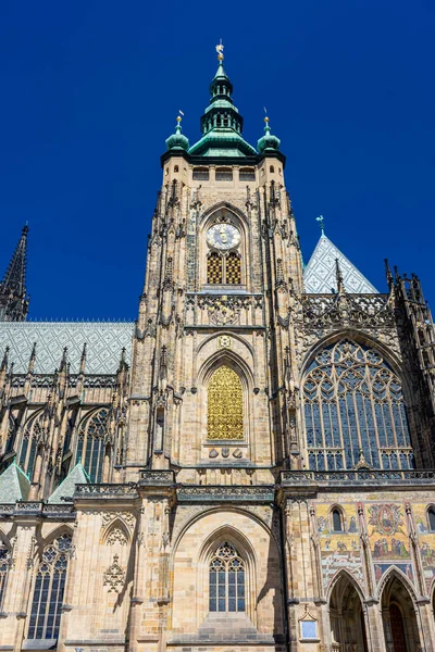 Increíble Catedral San Vito Praga Con Cielo Azul República Checa — Foto de Stock