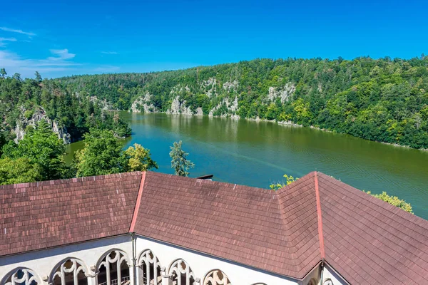 Uitzicht Rivier Vltava Vanuit Kasteel Zvikov Tsjechië — Stockfoto