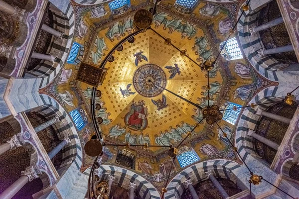 Aachen Germania Luglio 2020 Bellissimo Interno Dorato Della Cappella Palatina — Foto Stock