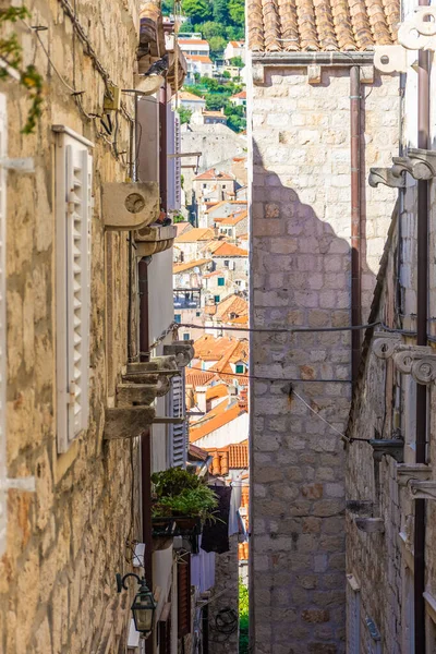 Hırvatistan Eski Dubrovnik Kentinin Sokak Manzarası — Stok fotoğraf