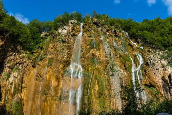 Great Waterfall Plitvice Lakes Croatia — Stock Photo, Image
