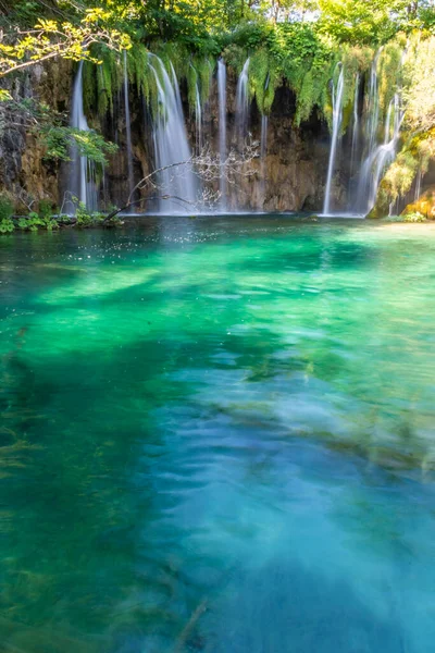 Waterfalll Plitvicei Tavak Horvátország — Stock Fotó