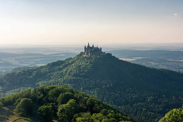 Luchtfoto Van Het Beroemde Kasteel Hohenzollern Voorouderlijke Zetel Van Het — Stockfoto