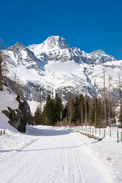 意大利皮埃蒙特皮安德拉穆萨山的雪景 — 图库照片