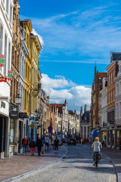 Bruges België Juli 2020 Winkelstraat Het Historische Centrum — Stockfoto