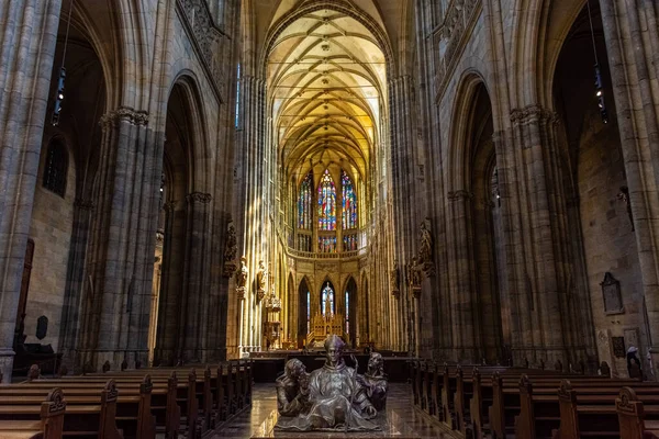 Prague République Tchèque Juillet 2020 Intérieur Cathédrale Saint Vitus — Photo