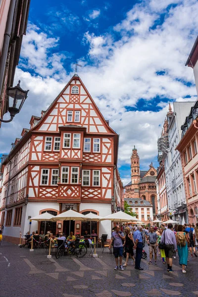 Mainz Germany Липня 2020 Красива Напівдерев Яна Історична Архітектура Центрі — стокове фото