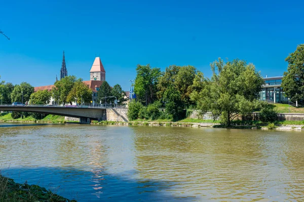 Ulm Německo Srpna 2020 Pohled Ulm Břehů Dunaje — Stock fotografie