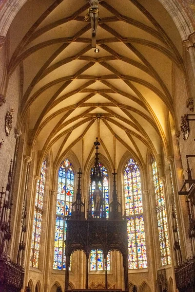 Ulm Niemcy Sie 2020 Wnętrze Katedry Ulm Najwyższy Kościół Świecie — Zdjęcie stockowe