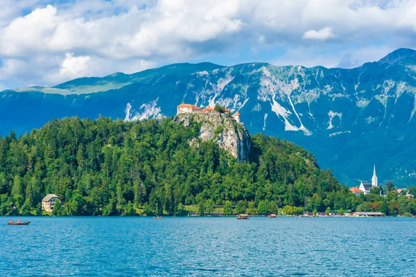 View Castle Lake Bled Slovenia — Stock Photo, Image