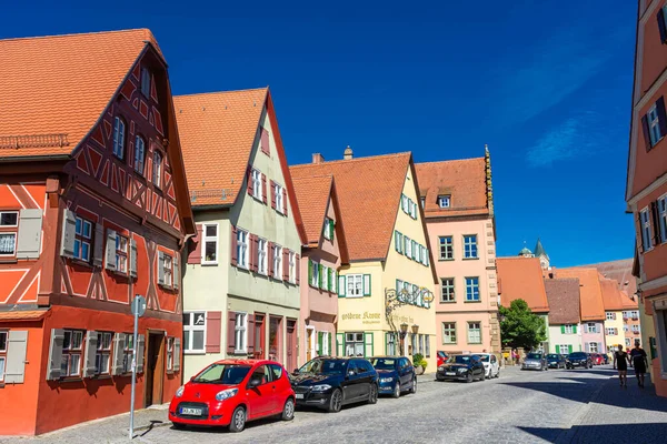 Dinkelsbuhl Allemagne Juillet 2020 Maisons Rue Colorées Dans Centre Historique — Photo