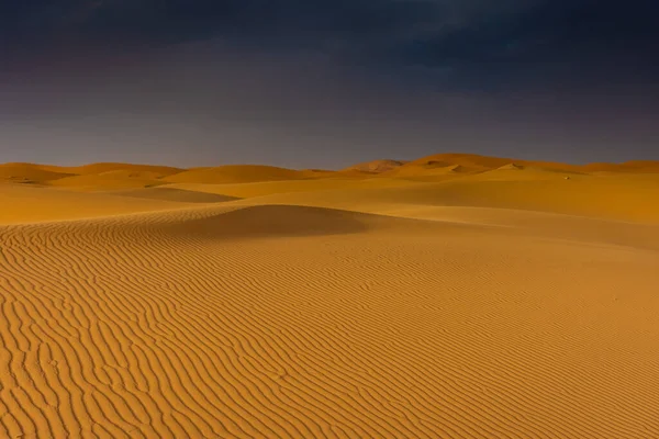 Bellissimo Paesaggio Delle Dune Nel Deserto Del Sahara Merzouga Marocco — Foto Stock