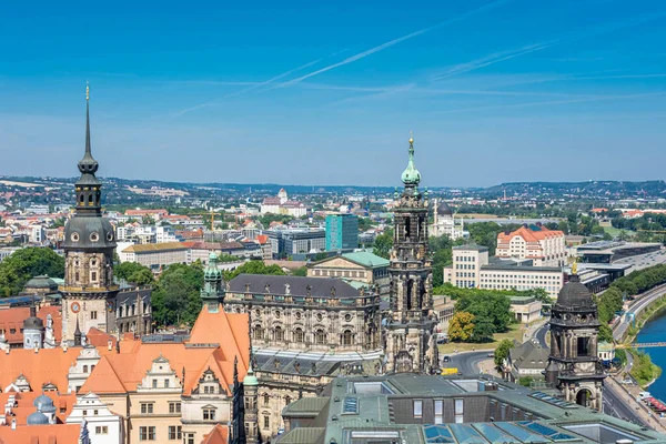 Flygfoto Över Dresden Historic Center Tyskland — Stockfoto